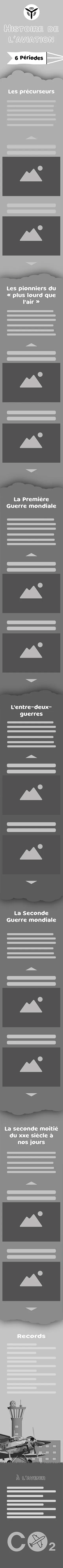 Wireframe 320px site aviation